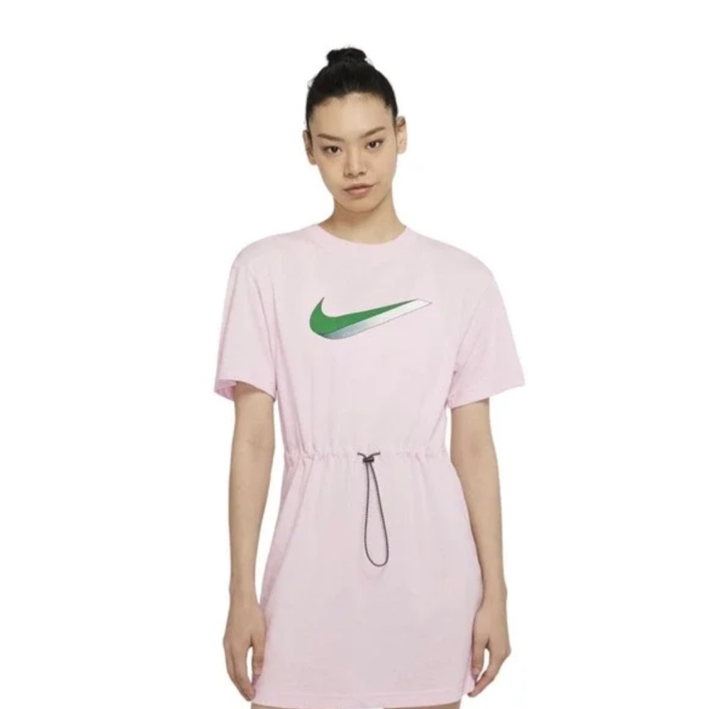 Nike Women’s Pink Mini Drawstring T Shirt Dress Plus Size 2 X